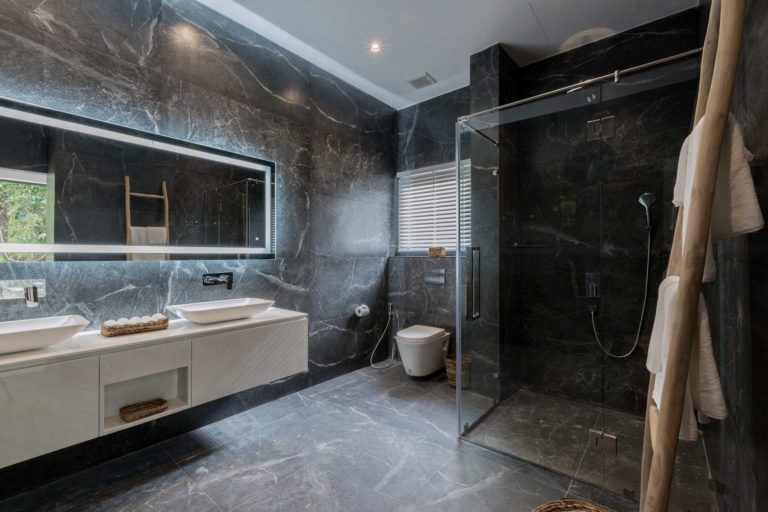 Bathroom at Vova Village, a luxury and private estate of 3 bedroom pool villas located in Chaweng, Koh Samui, Thailand
